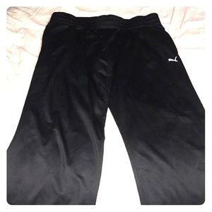 Black Puma polyester track pants
